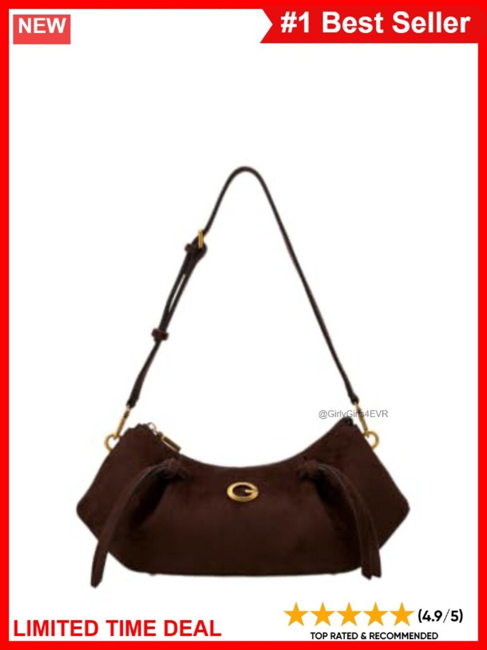 Faux Leather Fringe Shoulder Bag with Zip Fastening